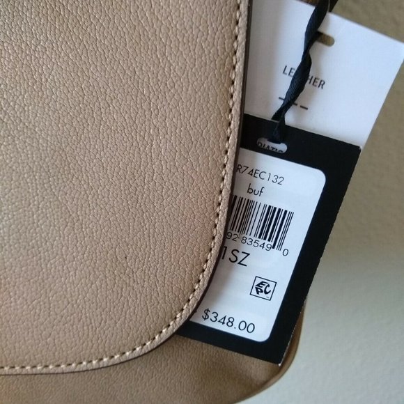 NEW DKNY Leather Beige Tan Expandable Shoulder Cross body  Handbag - Picture 5 of 8